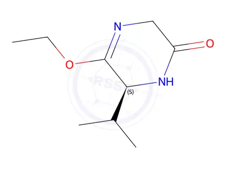 Chemical structure of 2(1H)-Pyrazinone,5-ethoxy-3,6-dihydro-6-(1-methylethyl)-,(S)-(9CI)