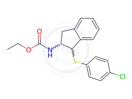 Chemical structure of Ethyl N-{1-[(4-chlorophenyl)sulfanyl]-2,3-dihydro-1H-inden-2-yl}carbamate