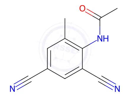 Chemical structure of N-(2,4-Dicyano-6-methylphenyl)acetamide