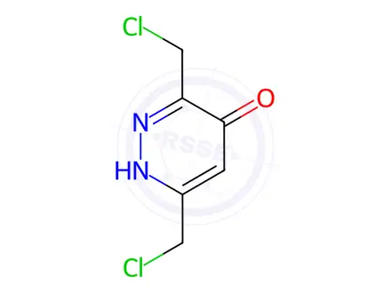 Chemical structure of 4(1H)-Pyridazinone, 3,6-bis(chloromethyl)-
