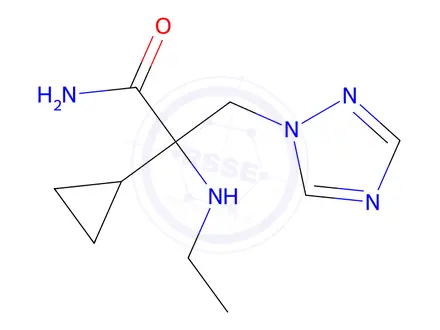 Chemical structure of 2-Cyclopropyl-2-(ethylamino)-3-(1h-1,2,4-triazol-1-yl)propanamide