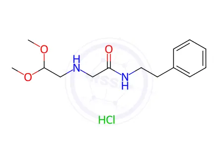 Chemical structure of 2-(2,2-Dimethoxyethylamino)-N-(2-phenylethyl)acetamide Hydrochloride