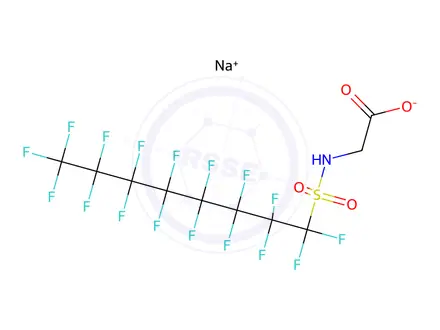 Chemical structure of N-[(Perfluorooctyl)sulfonyl]glycine sodium salt (1:1) (FOSAA-Na)