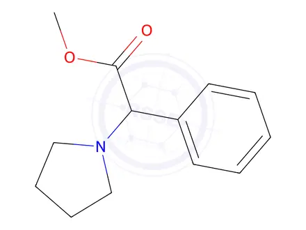 Chemical structure of Methyl 2-phenyl-2-(pyrrolidin-1-yl)acetate Hydrochloride