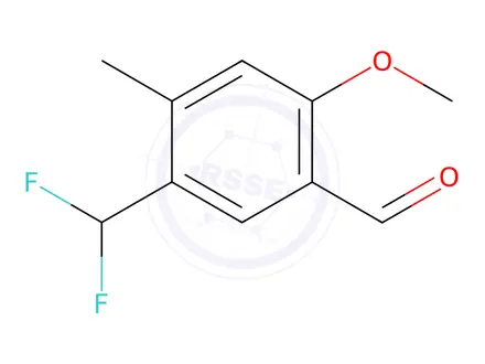 Chemical structure of Benzaldehyde, 5-(difluoromethyl)-2-methoxy-4-methyl-