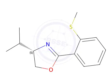 Chemical structure of (S)-4-Isopropyl-2-(2-(methylthio)phenyl)-4,5-dihydrooxazole