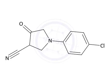 Chemical structure of 1-(4-Chlorophenyl)-4-oxopyrrolidine-3-carbonitrile