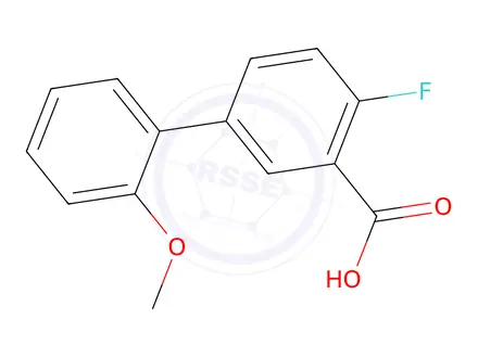 Chemical structure of 2-Fluoro-5-(2-methoxyphenyl)benzoic acid