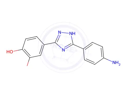 Chemical structure of 4-(3-(4-Aminophenyl)-1H-1,2,4-triazol-5-yl)-2-methoxyphenol