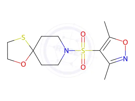 Chemical structure of 8-((3,5-Dimethylisoxazol-4-yl)sulfonyl)-1-oxa-4-thia-8-azaspiro[4.5]decane