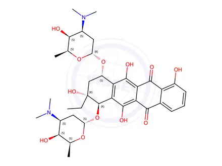 Chemical structure of Rhodomycin A