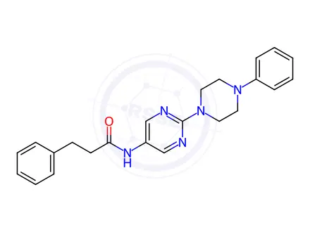 Chemical structure of 3-Phenyl-N-(2-(4-phenylpiperazin-1-yl)pyrimidin-5-yl)propanamide