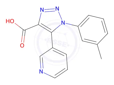 Chemical structure of 1-(3-Methylphenyl)-5-(pyridin-3-yl)-1H-1,2,3-triazole-4-carboxylic acid