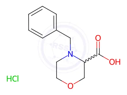 Chemical structure of 4-Benzylmorpholine-3-carboxylic Acid Hydrochloride