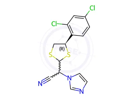 Chemical structure of 2-((4R)-4-(2,4-Dichlorophenyl)-1,3-dithiolan-2-yl)-2-(1H-imidazol-1-yl)acetonitrile