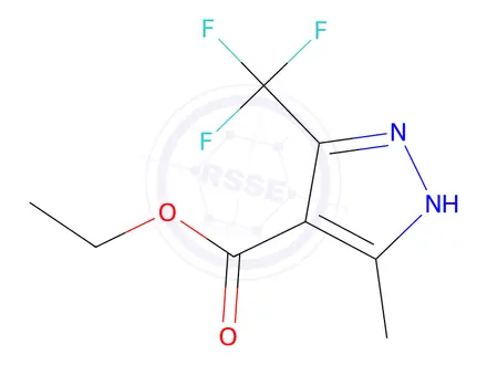 Chemical structure of Ethyl 3-methyl-5-(trifluoromethyl)-1H-pyrazole-4-carboxylate