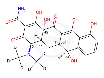 Chemical structure of Tetracycline EP Impurity A-d6 (4-Epitetracycline-d6)
