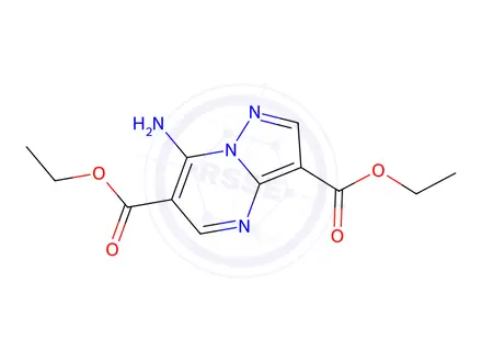 Chemical structure of 7-Aminopyrazolo[1,5-a]pyrimidine-3,6-dicarboxylic Acid 3,6-Diethyl Ester