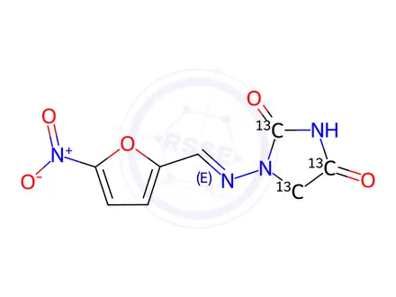 Chemical structure of Nitrofurantoin-13C3