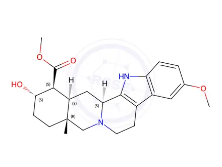 Chemical structure of 17α-Hydroxy-10-methoxyyohimban-16β-carboxylic acid methyl ester