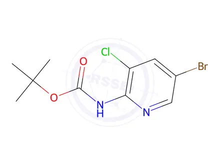 Chemical structure of tert-Butyl (5-bromo-3-chloropyridin-2-yl)carbamate