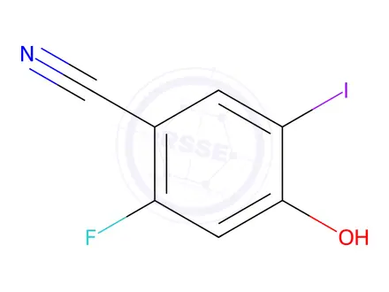 Chemical structure of 2-Fluoro-4-hydroxy-5-iodobenzonitrile