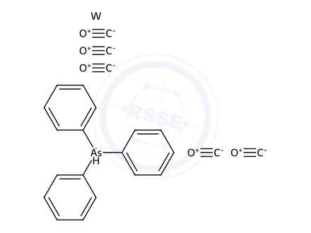Chemical structure of Tungsten,pentacarbonyl(triphenylarsine)-(OC-6-22)-