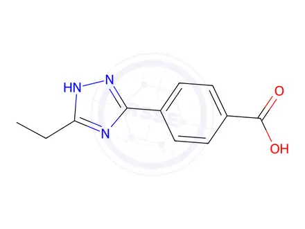 Chemical structure of 4-(5-ethyl-1H-1,2,4-triazol-3-yl)benzoic acid