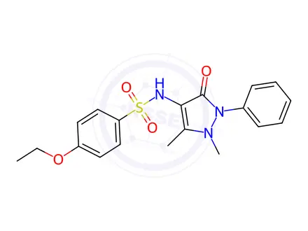 Chemical structure of N-(1,5-dimethyl-3-oxo-2-phenyl-2,3-dihydro-1H-pyrazol-4-yl)-4-ethoxybenzenesulfonamide