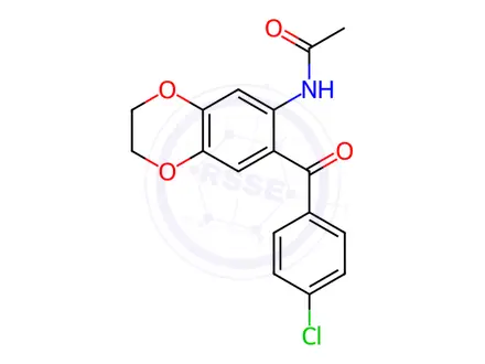 Chemical structure of N-(7-(4-chlorobenzoyl)-2,3-dihydrobenzo[b][1,4]dioxin-6-yl)acetamide