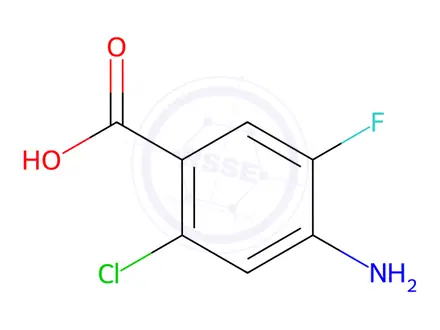 Chemical structure of Benzoic acid, 4-amino-2-chloro-5-fluoro-