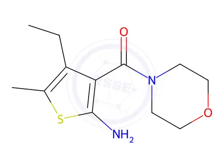 Chemical structure of 4-Ethyl-5-methyl-3-(morpholin-4-ylcarbonyl)thien-2-ylamine