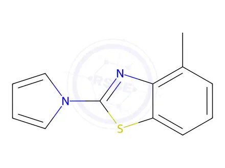 Chemical structure of Benzothiazole, 4-methyl-2-(1H-pyrrol-1-yl)-(9CI)