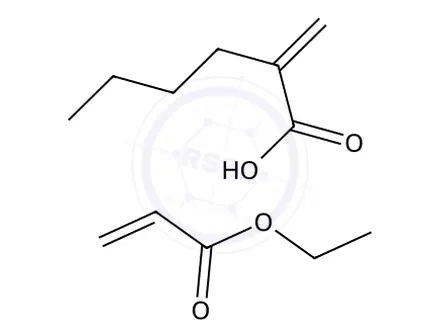 Chemical structure of 2-Propenoic acid, 2-methyl-, methyl ester, polymer with butyl 2-propenoate, ethenylbenzene and ethyl 2-propenoate