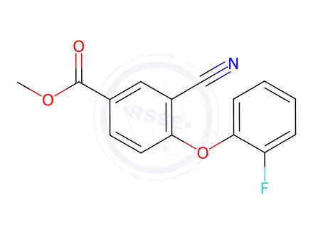 Chemical structure of Methyl 3-cyano-4-(2-fluorophenoxy)benzoate