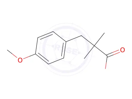 Chemical structure of 2,2-Dimethyl-3-(4-methoxyphenyl)propanoic Acid