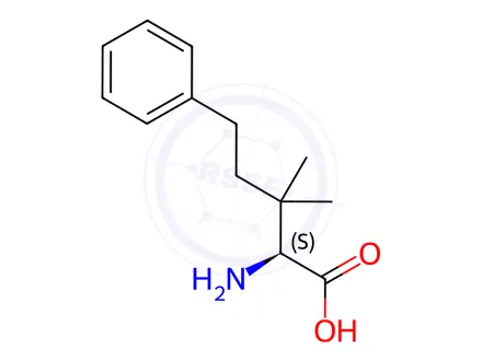 Chemical structure of (2S)-2-Amino-3,3-Dimethyl-5-Phenylpentanoic Acid
