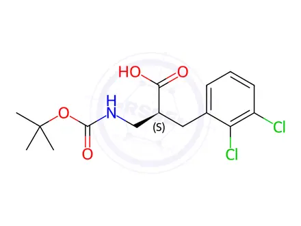 Chemical structure of (S)-3-amino-2-(2,3-dichlorobenzyl)propanoicacid-HCl