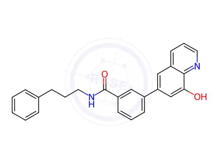 Chemical structure of Benzamide, 3-(8-hydroxy-6-quinolinyl)-N-(3-phenylpropyl)-