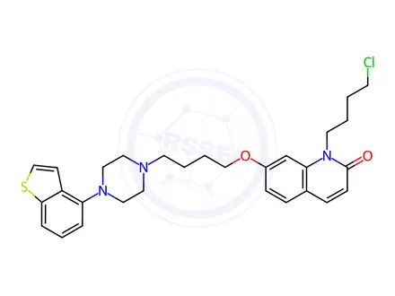 Chemical structure of 7-(4-(4-(benzo[b]thiophen-4-yl)piperazin-1-yl)butoxy)-1-(4-chlorobutyl)quinolin-2(1H)-one
