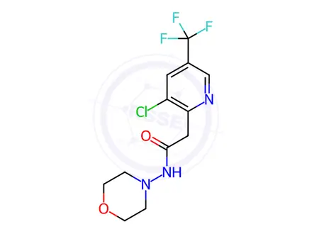 Chemical structure of 2-[3-chloro-5-(trifluoromethyl)-2-pyridinyl]-N-morpholinoacetamide