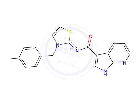 Chemical structure of (Z)-N-(3-(4-methylbenzyl)thiazol-2(3H)-ylidene)-1H-pyrrolo[2,3-b]pyridine-3-carboxamide