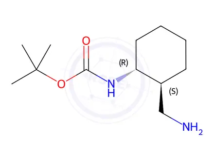 Chemical structure of Tert-butyl ((1R,2S)-2-(aminomethyl)cyclohexyl)carbamate