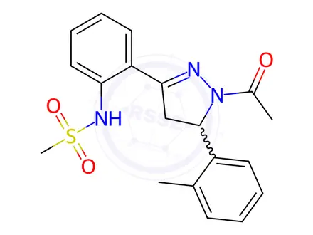 Chemical structure of N-(2-(1-Acetyl-5-(o-tolyl)-4,5-dihydro-1H-pyrazol-3-yl)phenyl)methanesulfonamide