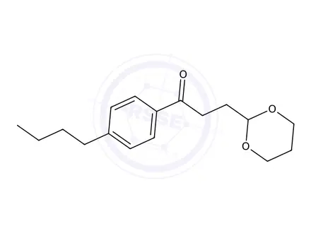 Chemical structure of 1-(4-Butylphenyl)-3-(1,3-dioxan-2-yl)propan-1-one
