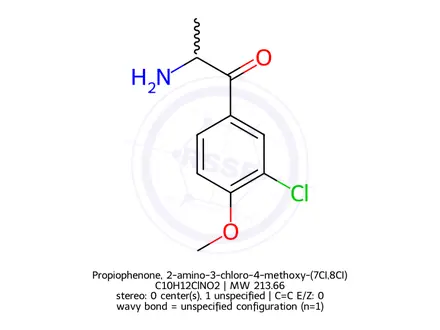 Chemical structure of Propiophenone, 2-amino-3-chloro-4-methoxy-(7CI,8CI)