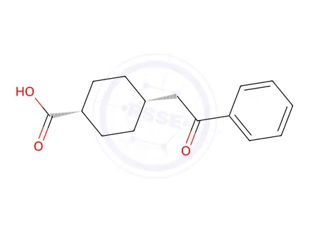 Chemical structure of cis-4-(2-Oxo-2-phenylethyl)cyclohexane-1-carboxylic acid