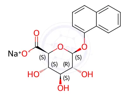 Chemical structure of 1-Naphthol β-D-Glucuronide Sodium Salt