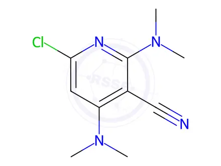 Chemical structure of 2 4-BIS(DIMETHYLAMINO)-6-CHLOROPYRIDINE-3-CARBONITRILE