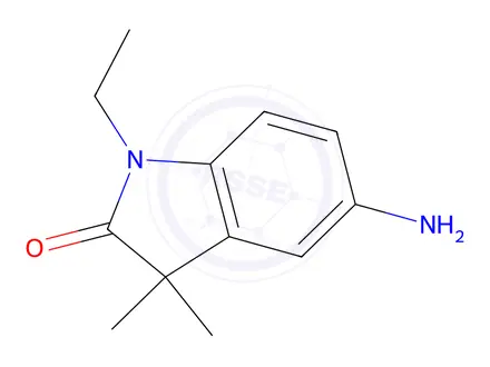 Chemical structure of 5-amino-1-ethyl-3,3-dimethyl-2,3-dihydro-1H-indol-2-one